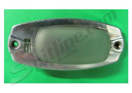 Plafoniera in alluminio con vetro e interruttore per cabina furgoni Fiat 1100, 508 Balilla,1100 A B E (verificare compatibilità prima dell'acquisto)