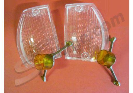 Plastiche incolori con coprilampada per frecce anteriori Alfa Romeo Giuliett ('81-'85)