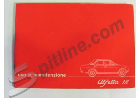 Libretto uso e manutenzione usato Alfa Romeo Alfetta 1.6 (edizione 01/1975)
