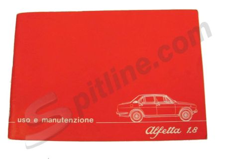 Libretto uso e manutenzione usato Alfa Romeo Alfetta 1800 2^ serie (edizione 02/1976)