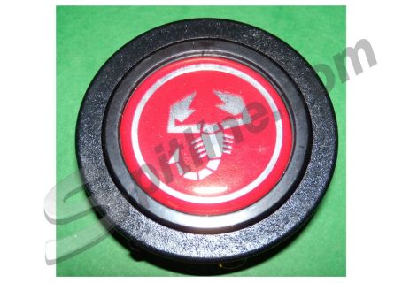 Pulsante clacson per volante Abarth fondo rosso