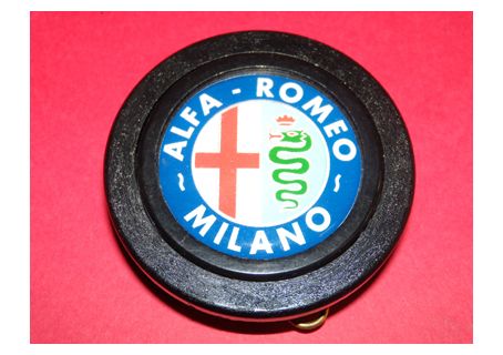 Pulsante clacson per volante Alfa Romeo Milano-scritta in bianco