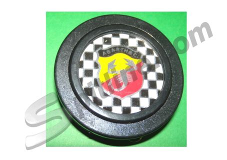 Pulsante clacson per volante logo Abarth fondo a scacchi
