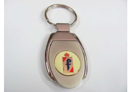Portachiavi in metallo cromato con logo smaltato Pininfarina