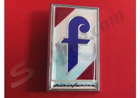 Stemma Pininfarina rettangolare con due perni di fissaggio (anni '80)