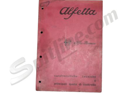 Libretto caratteristiche tecniche e principali quote di controllo usato Alfa Romeo Alfetta 1800