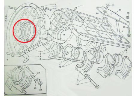 Paraolio posteriore albero motore Lancia Fulvia (tutti i modelli)
