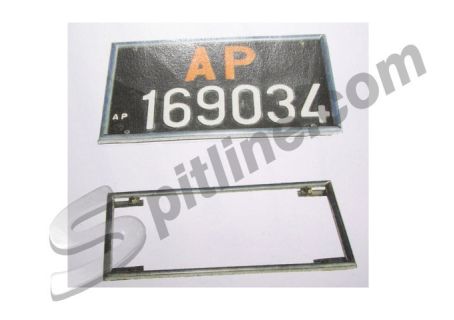 Cornice targa posteriore in acciaio inox per targhe rettangolari vecchio tipo misura cm. 33,6 x 20,2 ('76-'94)