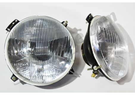 Coppia fari Carello H4 diam. 170 con luce di posizione Autobianchi A112, A112 Abarth - Fiat 124 Sport Coupé, Spider, 850, 238, 241 - Innocenti Mini Minor, Cooper