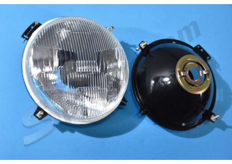 Coppia fari dis. Carello H4 diam. 170 (senza luce di posizione) Fiat 124, 850, 1100R, 600T, 850T - Innocenti Mini Minor, Mini Cooper