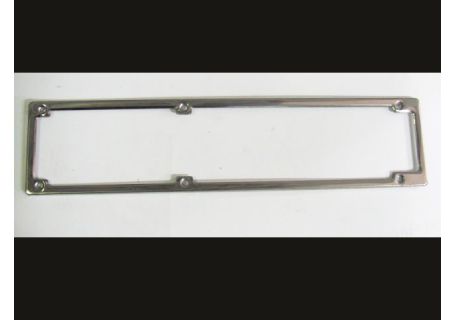 Cornice targa rettangolare lunga posteriore in acciaio inox cm. 11,5 x 49 per vetture '86-'99