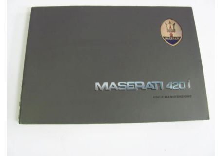 Libretto uso e manutenzione usato Maserati 420i (edizione 08/'86)