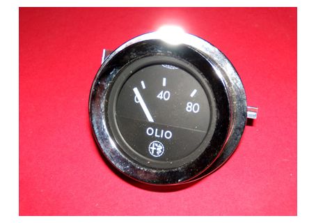 Strumento manometro olio Jaeger con cornice cromata Alfa Romeo Giulia etc.