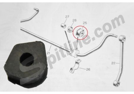 Tassello barra stabilizzatrice posteriore Alfa Romeo GT Junior, GT V. Bertone 1750 (da vett. 1375001), GT V. 2000 Bertone