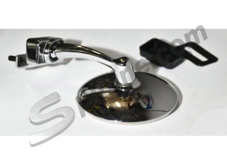 Specchio retrovisore cromato diam. 100 attacco a morsetto adattabile Fiat 500, 600, Topolino ecc.