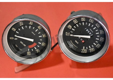 Coppia strumenti usati Veglia Borletti tachimetro-contachilometri e contagiri per Alfa Romeo Giulia Sprint GT 1600, GTA