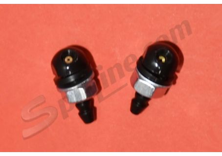 Coppia spruzzatori neri liquido tergicristallo Alfa Romeo Duetto Spider ('75-'93), Alfetta 2000, ecc