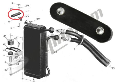 Tirante in gomma per radiatore olio Lancia Fulvia Coupé