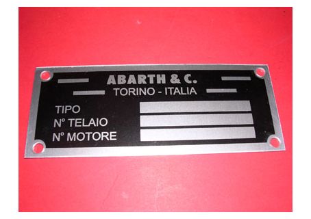 Targhetta identificativa Abarth & C. Torino