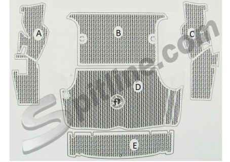 Serie tappeti baule colore grigio chiaro Alfa Romeo GT Junior 1300/1600, GT V. Bertone 1750/2000