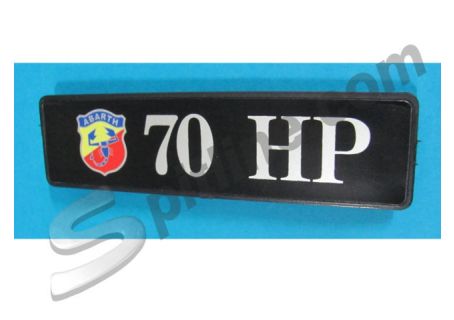 Targhetta con scritta tipo grande per cofano anteriore Autobianchi A112 Abarth 70 HP