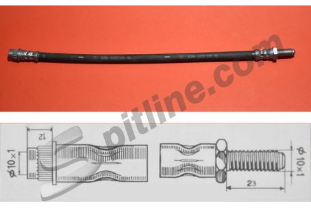 Tubo freno posteriore mm 357 Alfa Romeo 33 Benzina (10/'86-01/'90), 33 4x4 ('87→), lato destro  Alfa 33 TD 1.8 (10/'86 →)