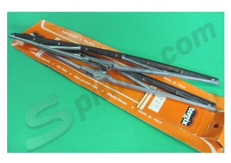 Coppia spazzole tergicristallo satinate mm 380 per braccetto ad "U" Ford Taunus, Capri - Opel Rekord, Kapitan A - Renault R12 - Volkswagen Maggiolino 1303cc, 1500 ('73→), 1600 ('70→) ecc.