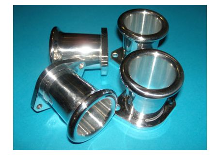 Serie 4 trombette carburatori in alluminio lucido diam. 35 Lancia Fulvia Berlina, Coupè, Sport 1300
