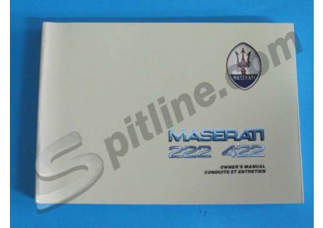 Owner's manual - Conduite et entretien Maserati 222, 422 (edition 01/'89)