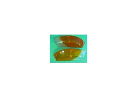 Coppia plastiche Carello bianco/arancio fanali anteriori (sx+dx) Alfa Romeo Spider ('66-'69)