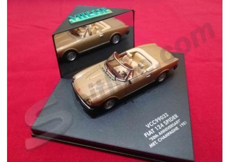 Automodello 1:43 marca Vitesse - Fiat 124 Spider "50th Anniversary" (modello 1981 color Champagne metallizzato)