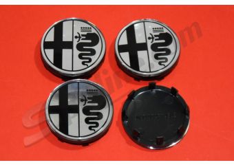 Serie 4 borchiette coprimozzo Alfa Romeo 33, 75, 145, 146, 155, 164, Spider
