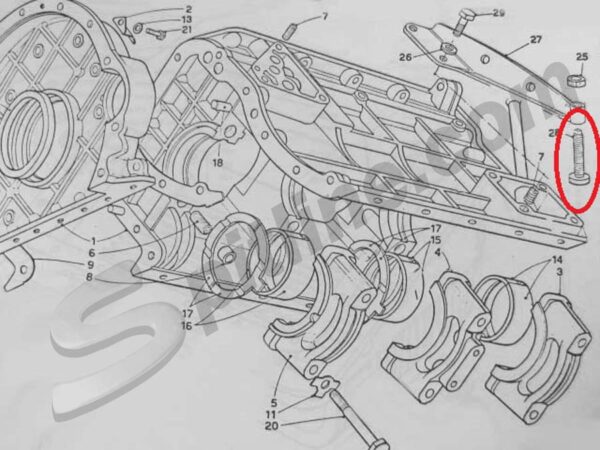 Tassello elastico laterale fine corsa anteriore motore Lancia Fulvia Berlina, Coupè, HF, Sport 1300/1600