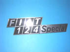 Scritta FIAT 124 Special