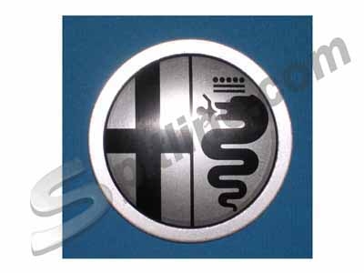 Stemma in metallo (diam. mm 48) per cerchio ruota in lega Alfa Romeo Spider ('89-'90)