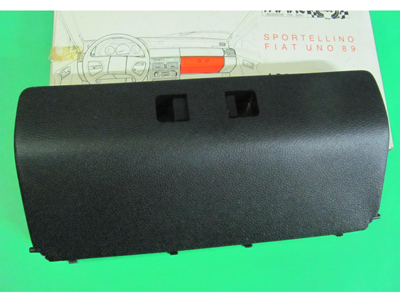Sportello nero per cassetto cruscotto Fiat Uno 2^ serie ('89)-Appicazione a pressione senza fori