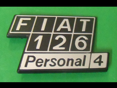 Scritta posteriore in plastica Fiat 126 Personal 4