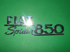 Scritta in metallo (mm. 180 circa) Fiat Spider 850
