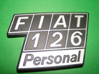 Scritta posteriore in metallo Fiat 126 Personal