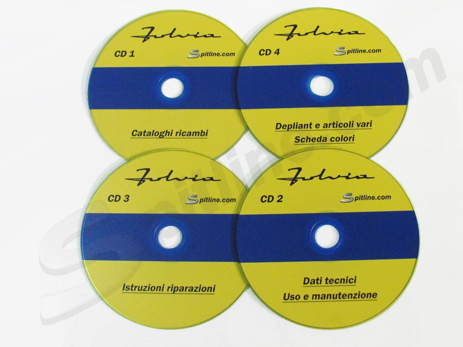 Serie di 4 CD con file PDF per Lancia Fulvia Berlina, Coupè, HF, Sport