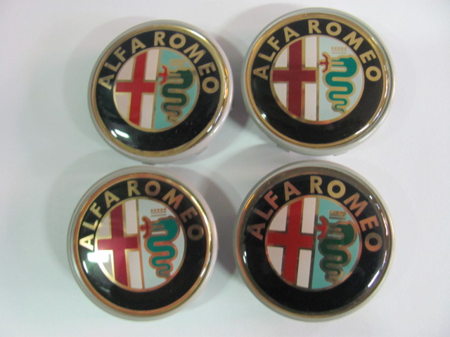 Serie 4 borchiette [diam. esterno 50 mm] per cerchi ruota Alfa Romeo