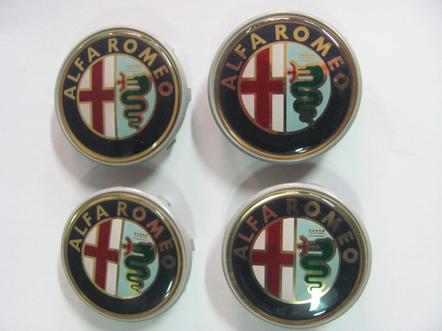 Serie 4 borchiette [diam. esterno 50 mm] per cerchi ruota Alfa Romeo