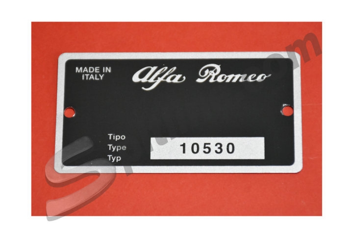 Targhetta identificativa dati Alfa Romeo GT 1300 Junior (Tipo 105.30)