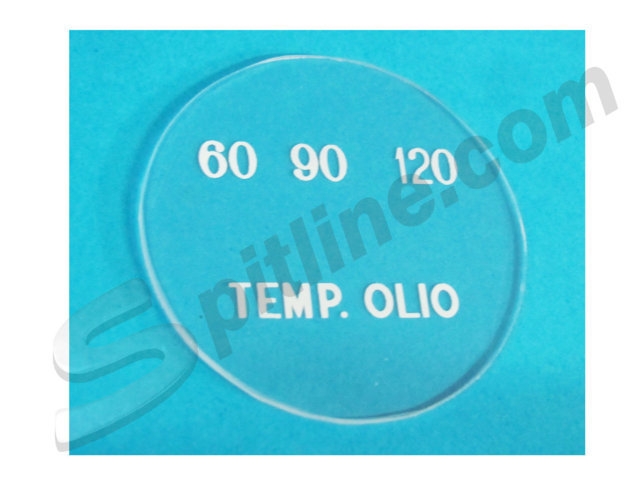 Plexiglas con serigrafia per strumento temperatura olio Lancia Fulvia 1300 HF, Rallye 1,6 HF