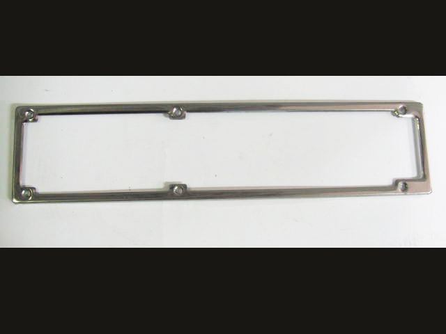 Cornice targa rettangolare lunga posteriore in acciaio inox cm. 11,5 x 49 per vetture '86-'99