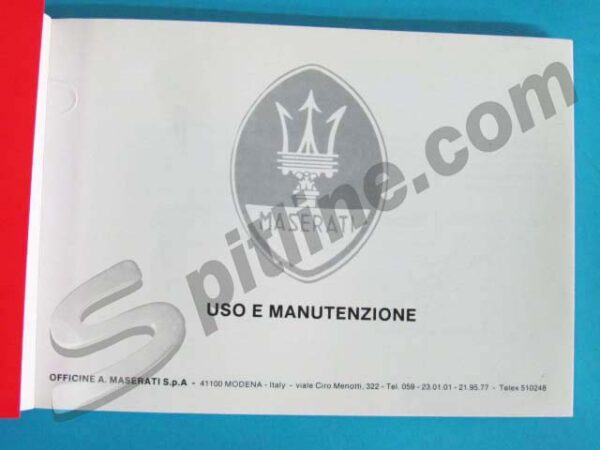 Libretto uso e manutenzione Maserati Biturbo 2^ serie (Edizione 07/'86)