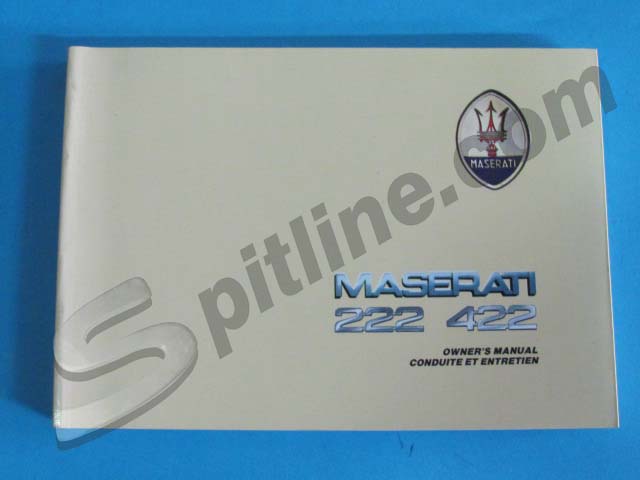 Owner's manual - Conduite et entretien Maserati 222, 422